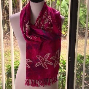 Batik Pink Seashore Themed Scarf